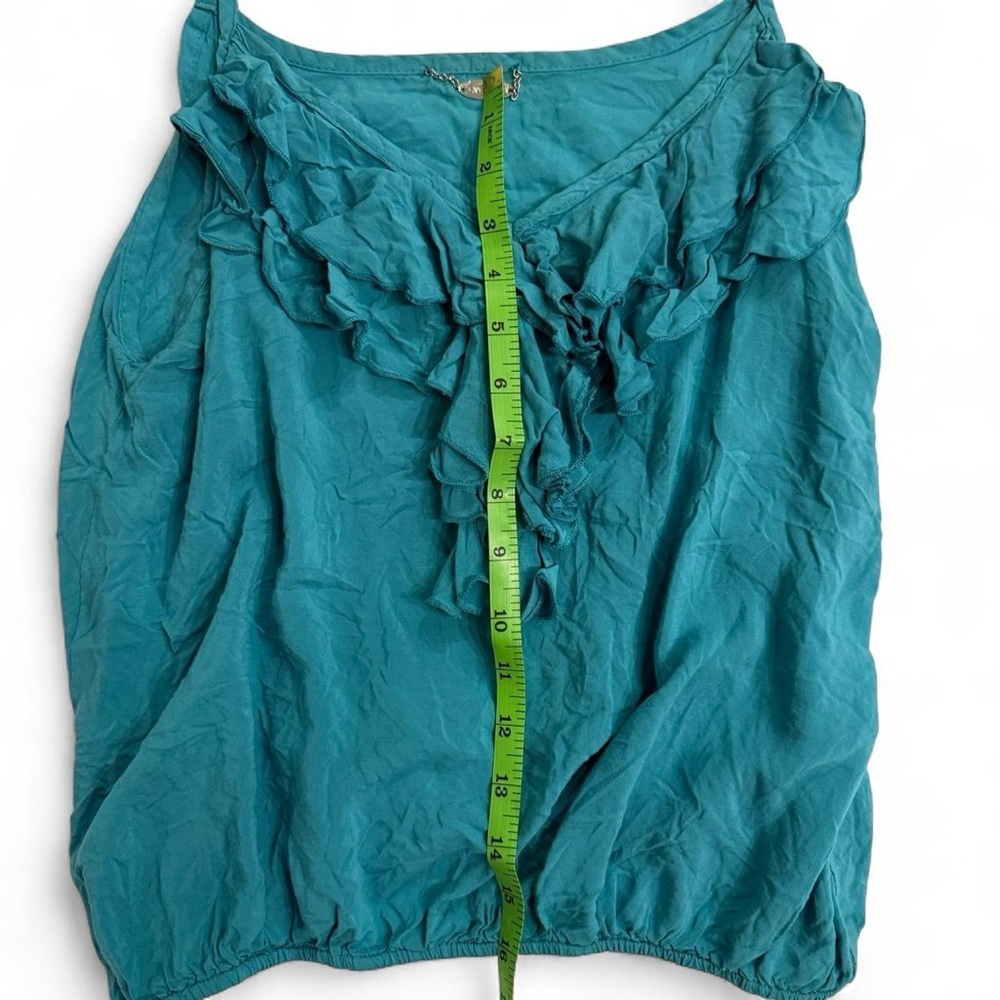 Ali & Kris Teal Ruffle Spaghetti Strap Tank - Picture 6 of 7